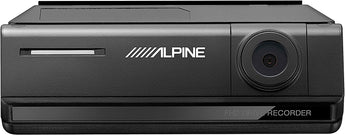  Alpine DVR-C320R WiFi & GPS Enabled Stealth Dash Camera front and side view design.