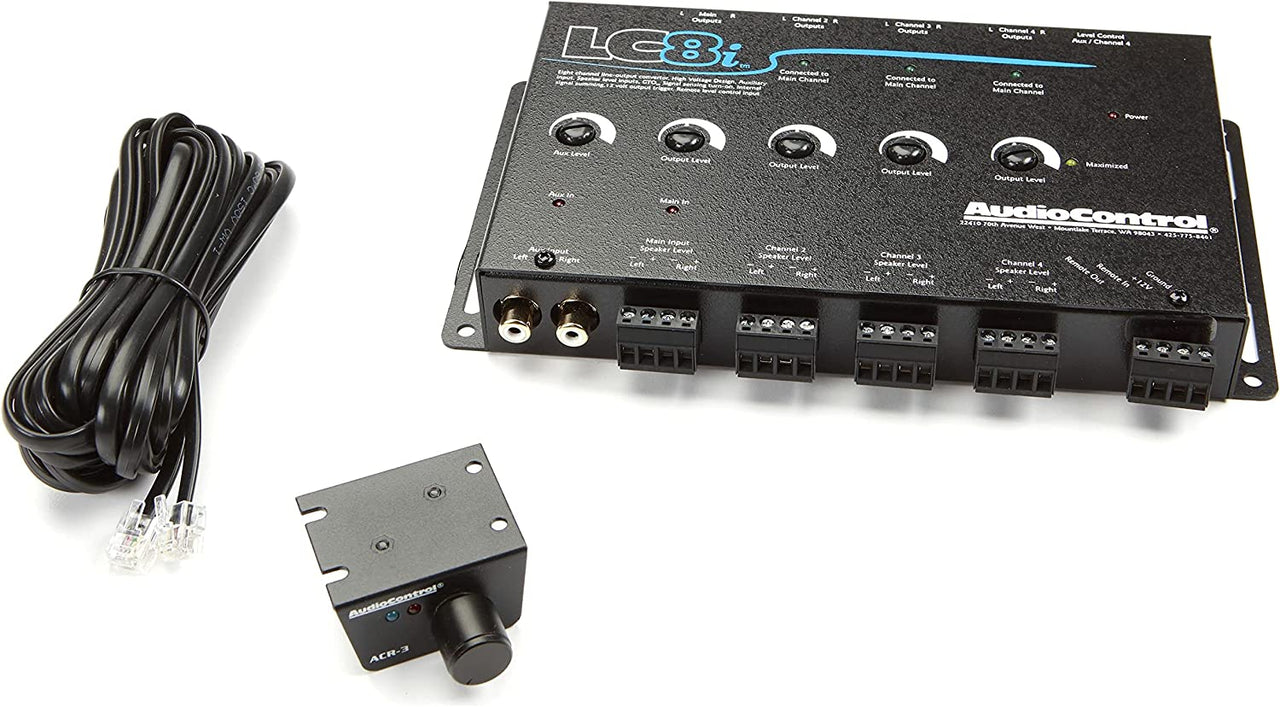Audio Control LC8i 8-channel line output converter — add amps and subs to a factory system (Black)