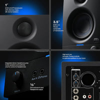 Thumbnail for PreSonus Eris 3.5 Studio Monitors, Pair — Powered, Active Monitor Speakers for Near Field Music Production, Desktop Computer, Hi-Fi Audio