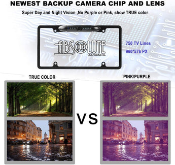 Absolute CAM2100S chrome reversing car camera with 170° viewing angle and night vision features.