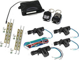 Absolute CDLA-500 car power central lock kit components including remotes, actuators, and installation hardware.