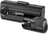 Alpine DVR-C310R Wi-Fi-enabled dashboard dash cam with front and rear cameras for video recording.