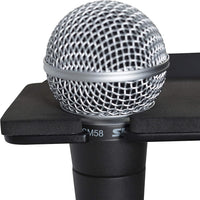 Thumbnail for Gator Frameworks GFW-MIC-4TRAY Multi Holder Stand Attachment Holdsup to (4) Microphones Wired or Wireless