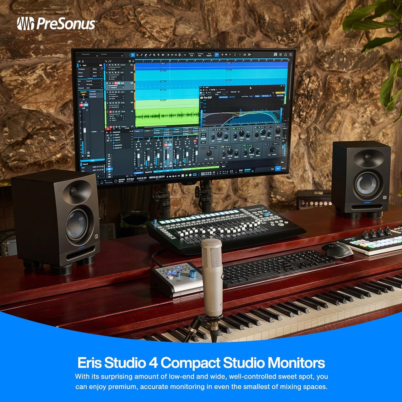 PreSonus Eris Studio 4 4.5-inch 2-Way Active Studio Monitors with EBM Waveguide