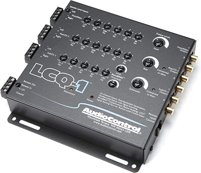 Audio Control LCQ-1 6-channel line output converter with equalizer — add amps to your factory system (Black)