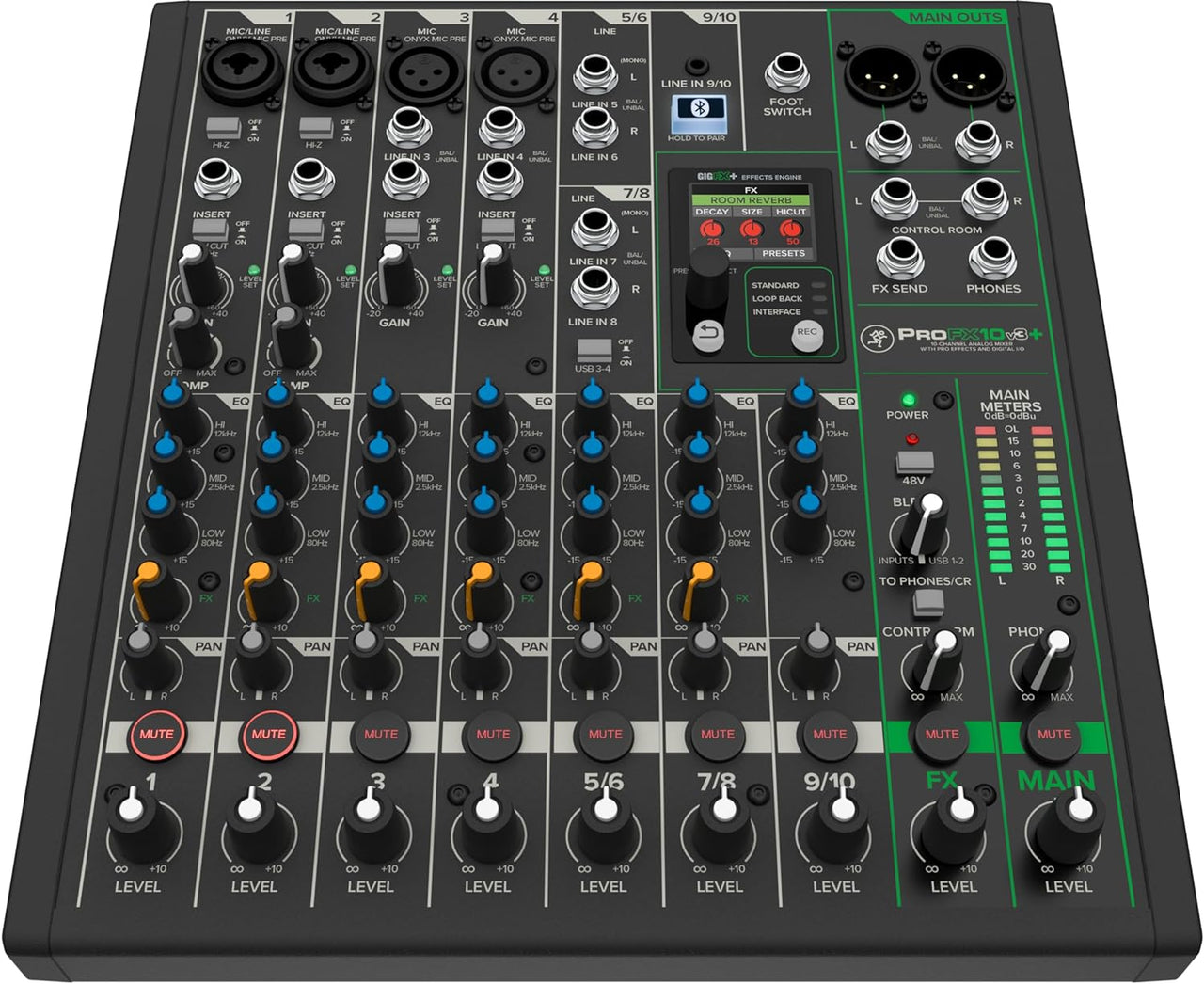 Mackie ProFX10v3+ Series 10-Channel Analog Mixer for Studio-Quality Recording and Live Streaming With Enhanced FX, USB Recording Modes and Bluetooth