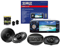 Thumbnail for Absolute USA DMR-475 4.8-Inch DVD/MP3/CD Multimedia Player Widescreen Receiver With Pioneer TS-G1645R 6.5 TS-A6966R 6x9 Speakers And Free Absolute TW600 Tweeter