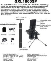 Thumbnail for CAD Audio GXL1800SP Studio Pack with GXL1800 Side Address & GLX800 Small Diaphragm Mic - Perfect for Studio, Podcasting & Streaming