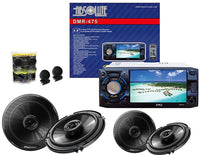 Thumbnail for Absolute USA DMR-475 4.8-Inch DVD/MP3/CD Multimedia Player Widescreen Receiver With 2 Pairs Of Pioneer TS-G1645R 6.5 Speakers And Free Absolute TW600 Tweeter