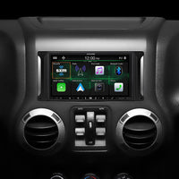 Thumbnail for Alpine i407-WRA-JK Custom Fit Restyle Receiver for 2007-18 Jeep Wrangler JK/JKU. Apple CarPlay and Android Auto, Bluetooth, Plays FLAC Files, HD Radio, USB Input, iDatalink Maestro RR Included, No CD