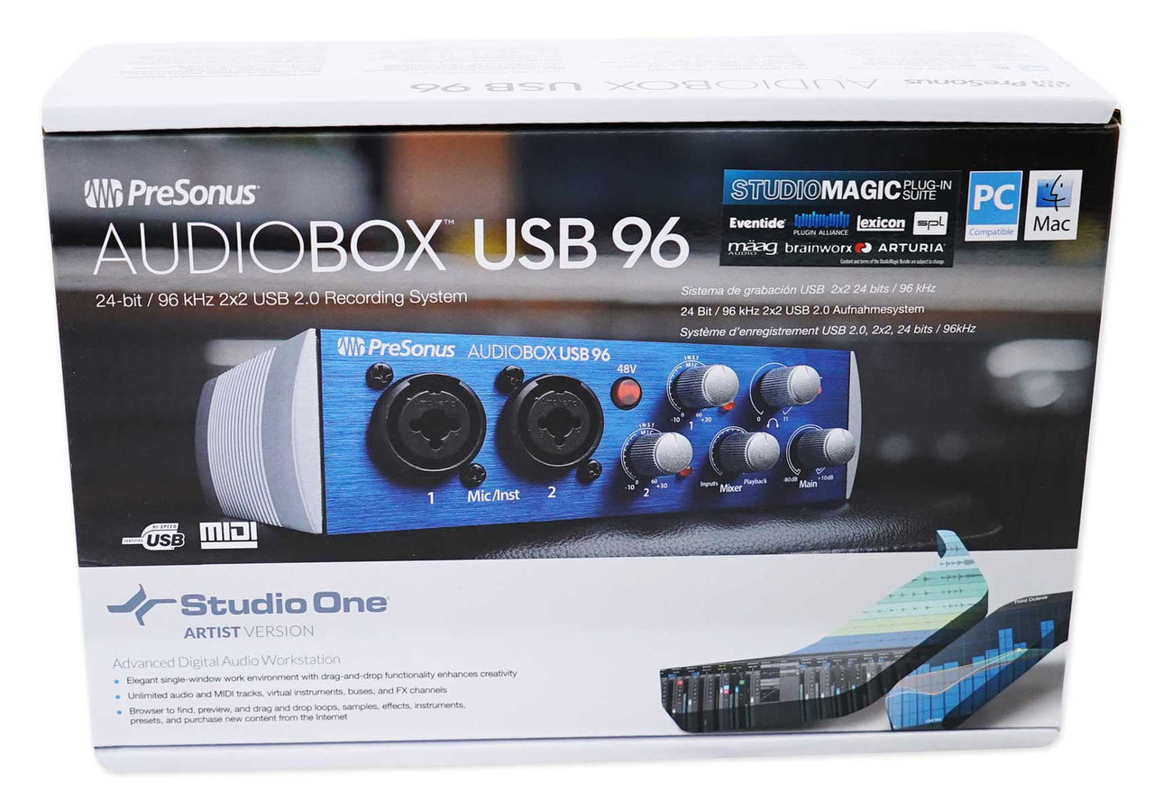 PRESONUS AUDIOBOX USB 96 2x2 Bus-powered Audio 2.0 Recording Interface+Cables