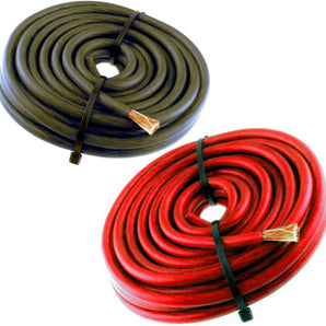 20FT 8 Gauge Primary Wire Power Ground PRO Audio DJ Car Marine 10' Red + 10' Black