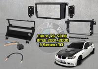 Thumbnail for Metra 95-9311B BMW M3 2001-2006 1-Switch Panel Vehicle Double DIN Dash Installation Kit, 70-8590 Wiring Harness, 40-VW10 Antenna Adapter