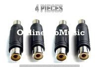 Thumbnail for 4 Pack Black Female to Female Gold RCA cable cord Coupler Joiner Barrel Connectors