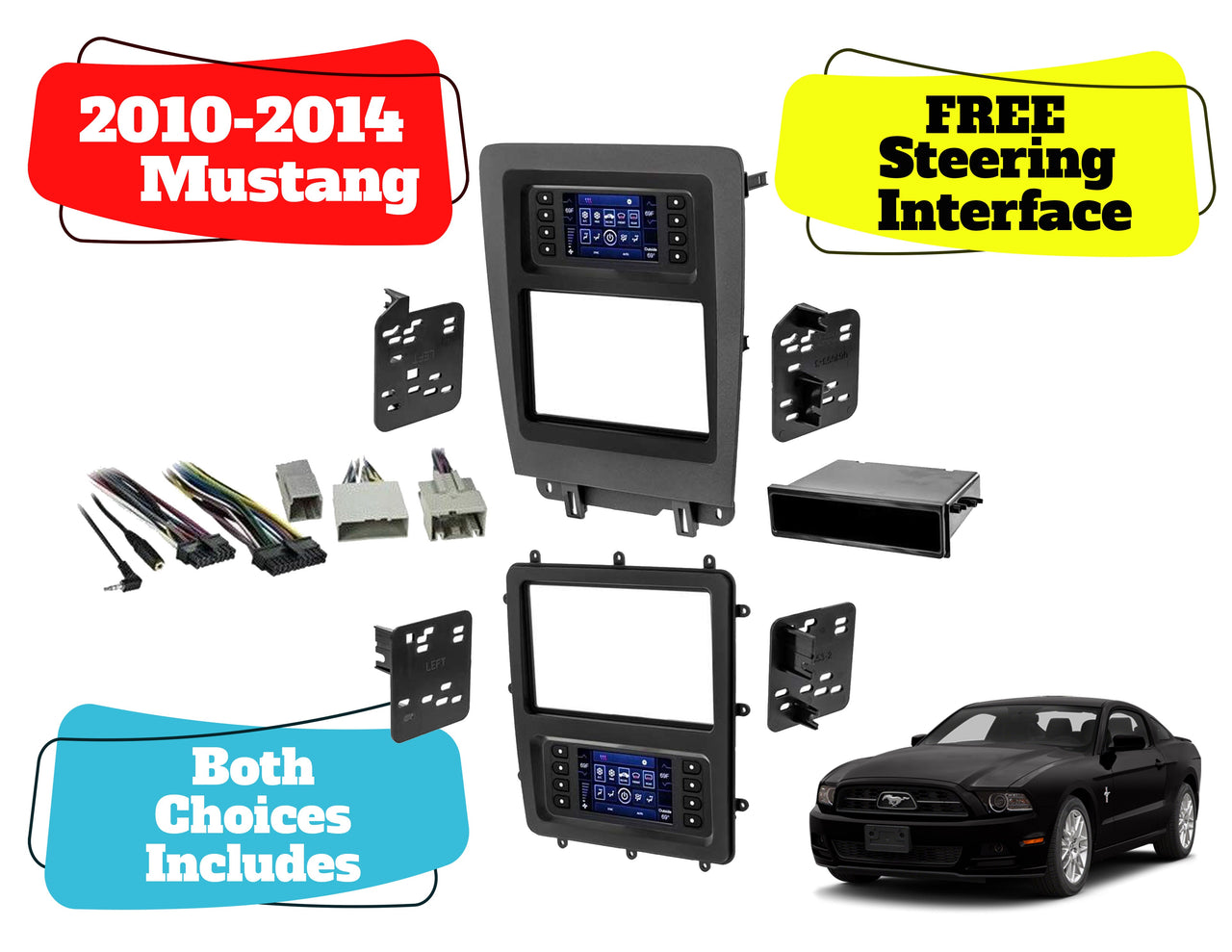 Metra 99-5839CH Charcoal Single/Double DIN Dash Kit for 2010-2014 Ford Mustang