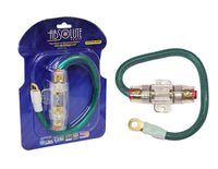 Thumbnail for Absolute AGHPKG4GR 4 Gauge Green Power Cable and In-Line Fuse Kit with 60A Fuse and Ring Terminal