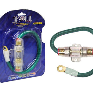 Absolute AGHPKG4GR 4 Gauge Power Cable and In-Line Fuse Kit (Green)