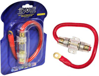 Thumbnail for Absolute AGHPKG4RD 4 Gauge Red Power Cable and In-Line Fuse Kit with 60A Fuse and Ring Terminal