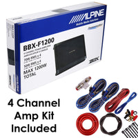 Thumbnail for Alpine BBX-F1200 1200 Watts 4-Channel BBX Series Class A/B Amplifier w/ Amp Kit