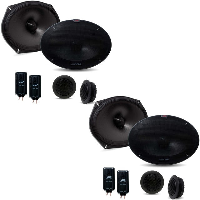 2 Pair Alpine R-S69C.2 Component System<br/>600W Peak, 200W RMS R-Series 6x9" Component 2-Way Speakers