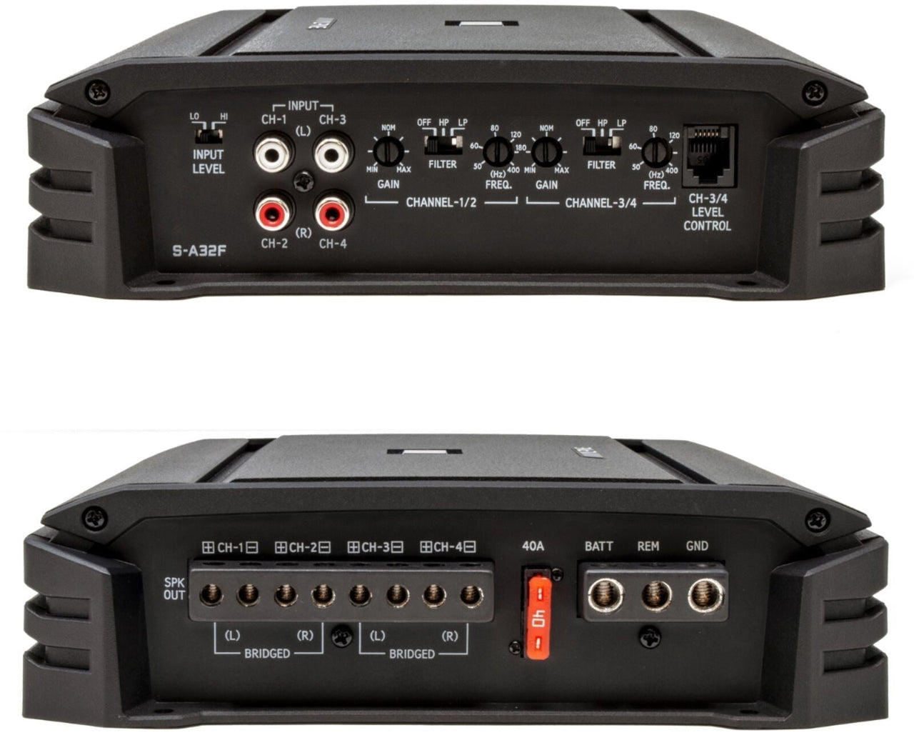 Alpine S-A32F Compact 4-Channel Amplifier w/ Pair of Alpine 6.5" Speakers Package
