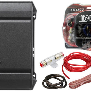Alpine S2-A60M 1-Ch 600W Monoblock Class-D Amplifier + Absolute KIT4AGU 4G Amp Kit