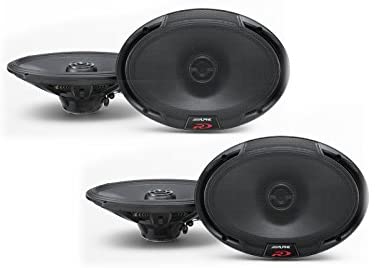 2 Alpine Type-R SPR-69 200W 6x9" 2-Way Type-R Series Coaxial Speakers w/ Silk Tweeters
