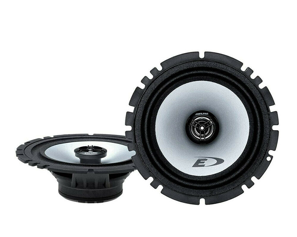 Alpine SXE-1726S 2 Way 6.5" Front & Rear Door Speakers  + Harness & Install Speaker Adapter 1995-up Select GM Full Size Trucks & SUVs