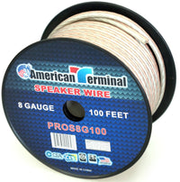 Thumbnail for 2 American Terminal PROS8G100 100' 8 Gauge PRO PA DJ Car Home Marine Audio Speaker Wire Cable Spool