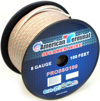Thumbnail for 2 American Terminal PROS8G100 100' 8 Gauge PRO PA DJ Car Home Marine Audio Speaker Wire Cable Spool