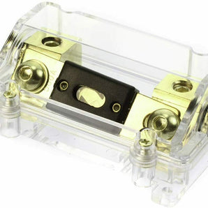 Absolute USA ANH-0 Gold Inline ANL Fuse Holder Fits 0, 2, 4 Gauge with 140AMP Fuse