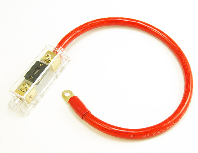 2 200 AMP ANL Gold Terminal Fuse Holder Battery Installation Kit 0 Gauge 1 Foot Red