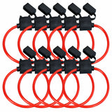 Line blade fuse holder with red wire and protective cap for safety, premium material design for reliable installation.