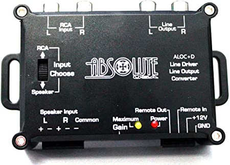 Absolute ALOC+D Line Driver/Line Output Hi to Low RCA Converter With Built In Remote Turn On Output