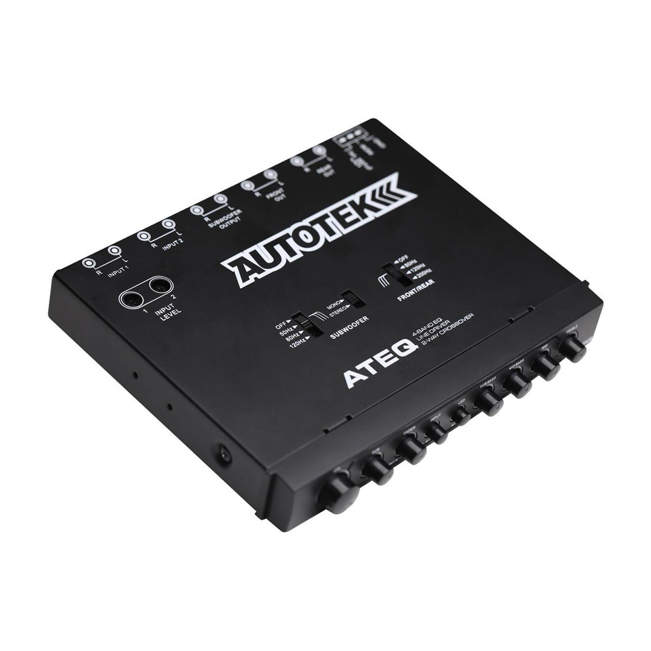 AUTOTEK ATEQ 4-Band Equalizer with 9-Volt Line-Driver and Multiple-Source Signal Processor