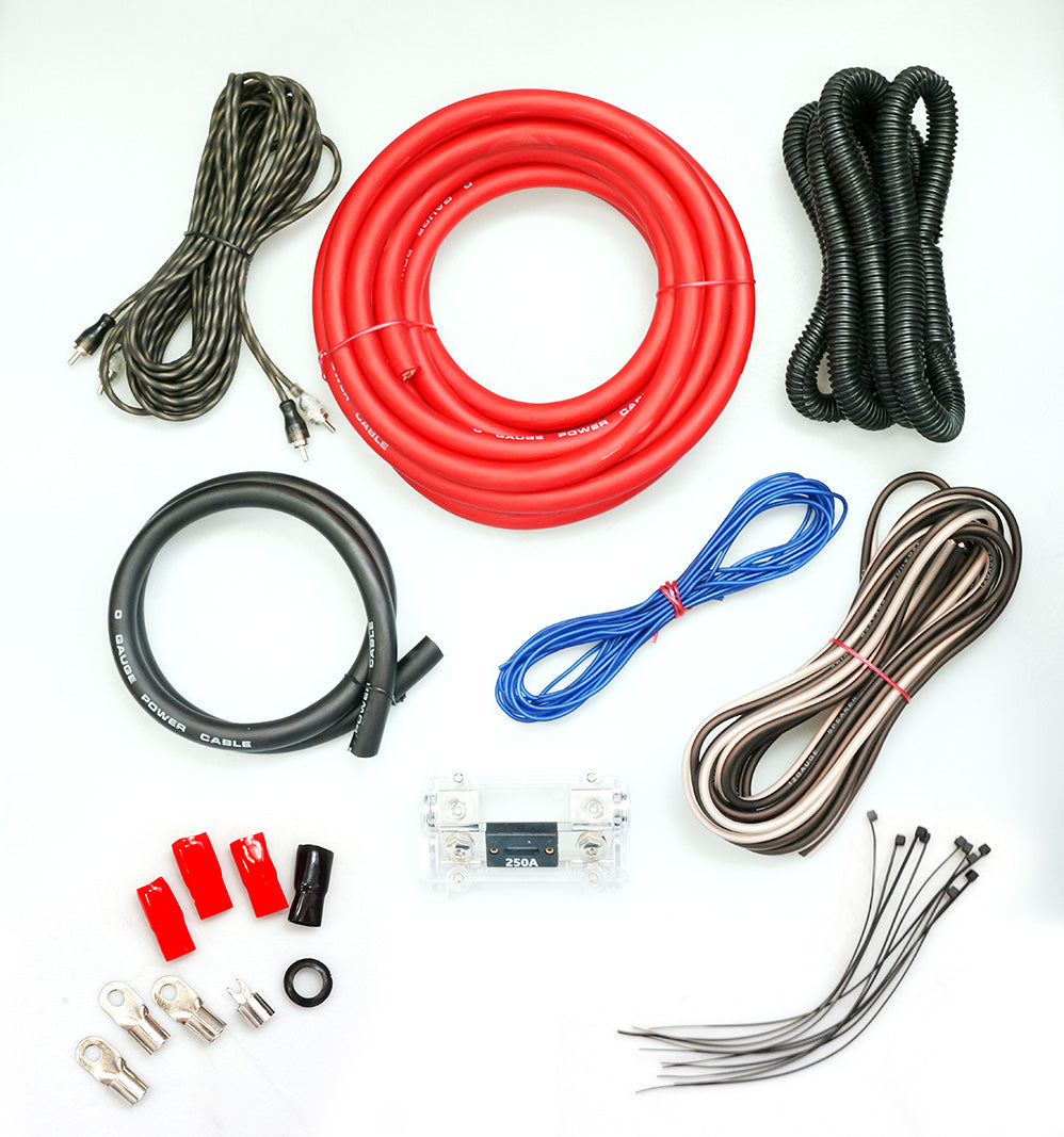 Complete 5000W 0 Gauge Car Amplifier Installation Wiring Kit Amp PK1 0 Ga Blue