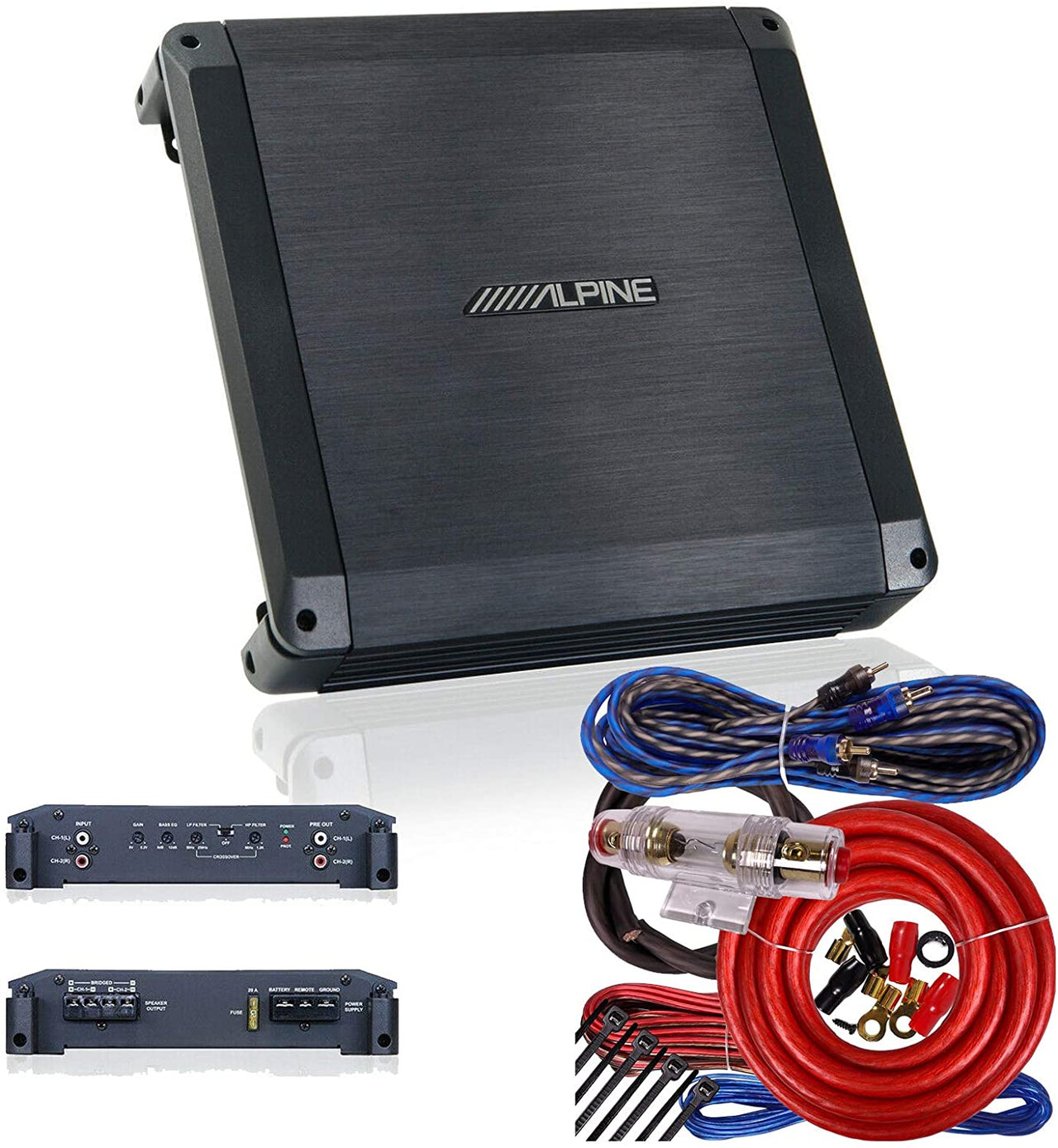 Alpine BBX-F1200 1200 Watts 4-Channel BBX Series Class A/B Amplifier w/ Amp Kit