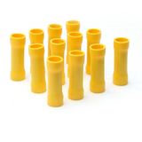  Absolute BCV1210Y 100 pcs 12/10 gauge nylon butt connectors in yellow color.