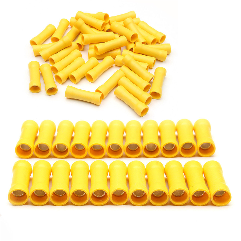 MR DJ DBCV1210Y 100 pcs 12 - 10 Gauge AWG Yellow insulated crimp terminals connectors Butt Connectors