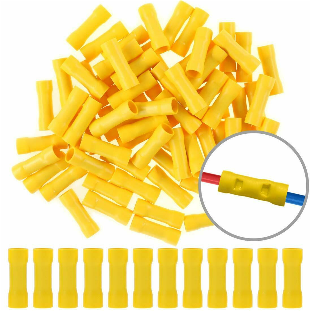 MR DJ DBCV1210Y 500 pcs 12 - 10 Gauge AWG Yellow insulated crimp terminals connectors Butt Connectors