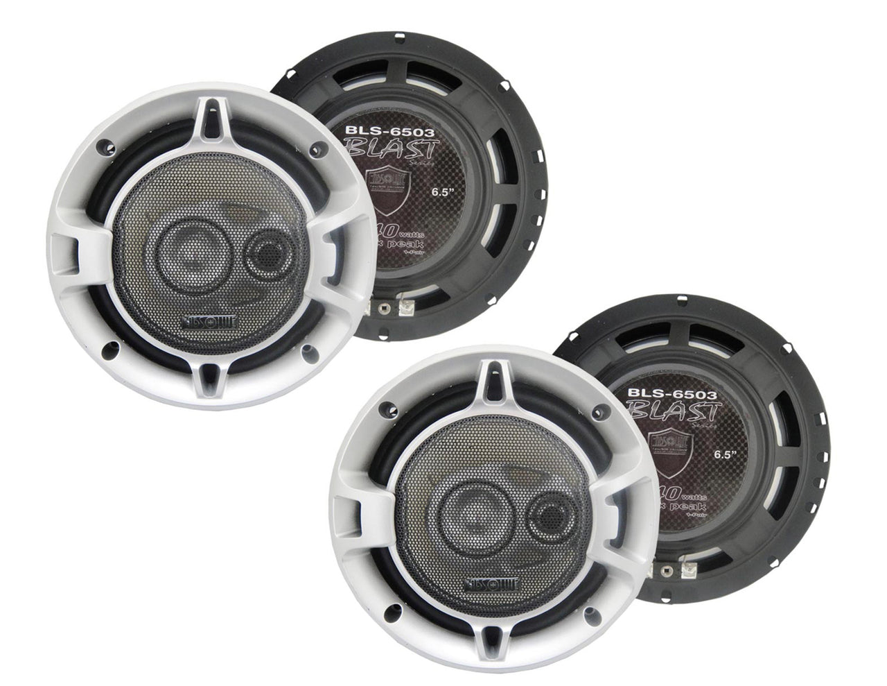 Absolute USA 2 X BLS-6503 Blast Series 6.5 Inches 3 Way Car Speakers 640 Watts Max Power