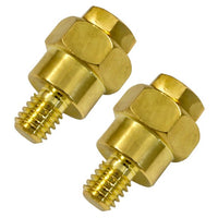 Thumbnail for 2 Absolute BTG-50 GM Side Post Terminals GM Short Side Post Mount Positive Negative Battery Terminal Gold Plated