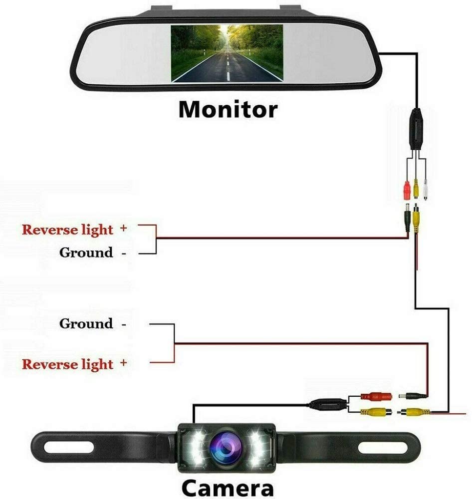 Absolute CAMPACK-700 7" LCD Rear View Mirror Monitor Car Monitor + IR Night Vision Car Camera Parking Assistance System Kit