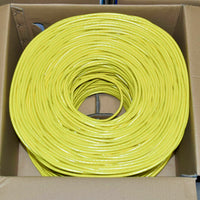 Thumbnail for Absolute 1000' Cat6 Ethernet Yellow Bulk Network Cable UL Bare Solid Copper Wire UTP