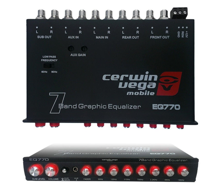 Cerwin-Vega EQ-770, 7-Band Graphic EQ with Parametric E Auxiliary Input