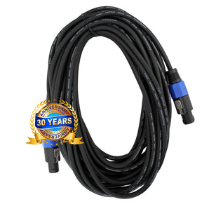 2x 25 ft foot speakon to speakon pro audio speaker cable Free USA Ship 25 Feet
