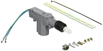American Terminal Universal Power Door Lock 2 Wire Actuator Motor Kit components including motor and mounting hardware.