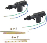 Power door lock actuator for cars, including 2 wires and mounting hardware for installation.