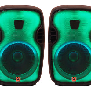 2 MR DJ FLAME3500LED PRO Portable 15" 2-Way Full-Range Powered/Active DJ PA Multipurpose Live Sound Loudspeaker