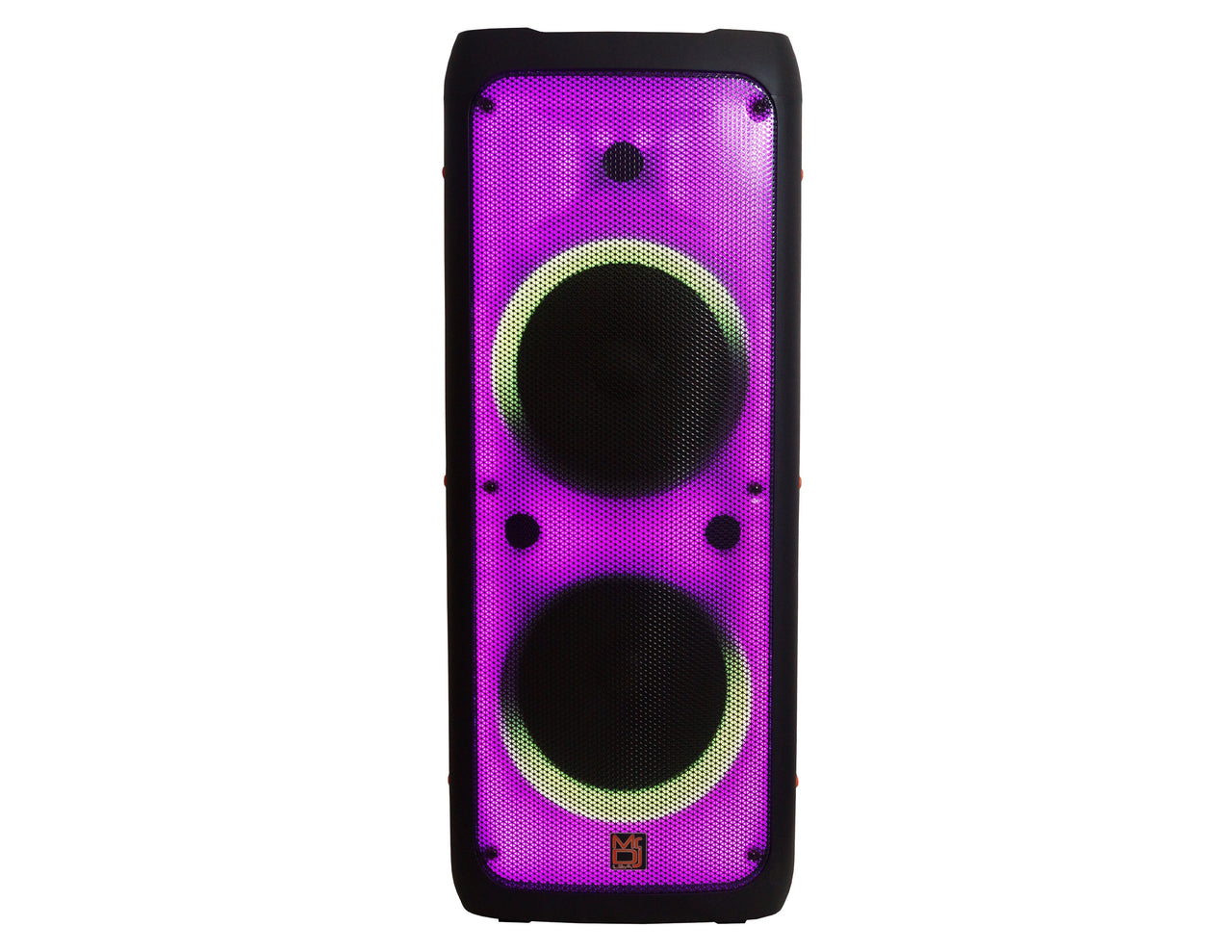 MR DJ FLAME5500LED Professional Rechargeable Portable Dual 12” 3-Way Full-Range Powered/Active DJ PA Multipurpose Live Sound Bluetooth Loudspeaker with Full Fire Flame Glow Disco Lights and Two Wireless Microphones